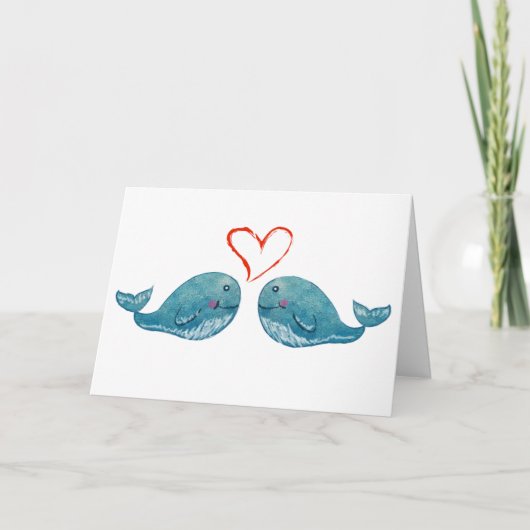 Whale Love Feestdagen Kaart (Voorkant)