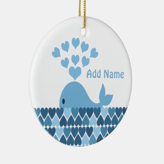 Whale Love Keramisch Ornament (Rechts)