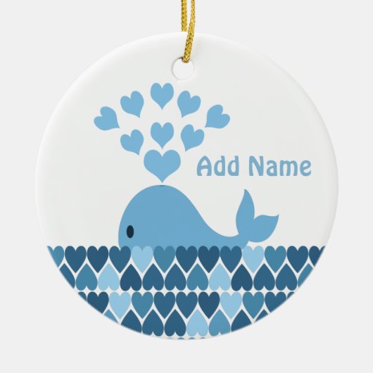 Whale Love Keramisch Ornament (Voorkant)