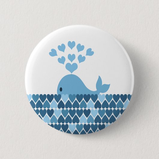 Whale Love Ronde Button 5,7 Cm (Voorkant)