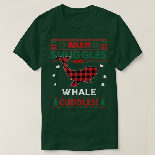 Whale Lover Xmas Gift Cute Whale Ugle Kerstmis Sw T-shirt (Design voorkant)