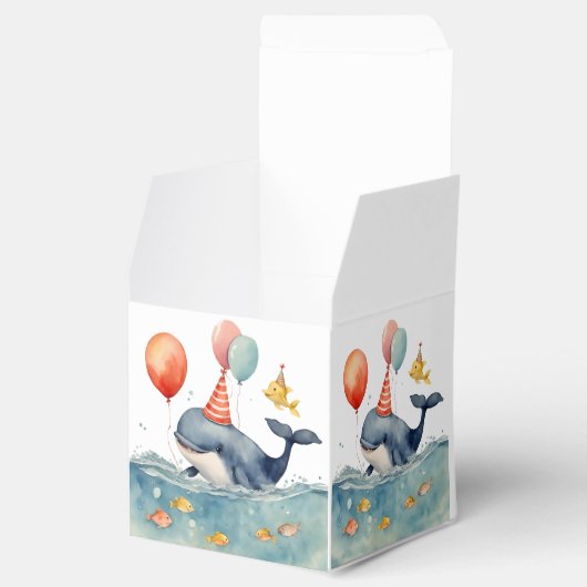 Whale Make a Splash Boy's Birthday Bedankdoosjes (Geopend)