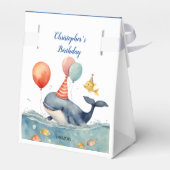 Whale Make a Splash Boy's Birthday Dank u Bedankdoosjes (Achterkant)
