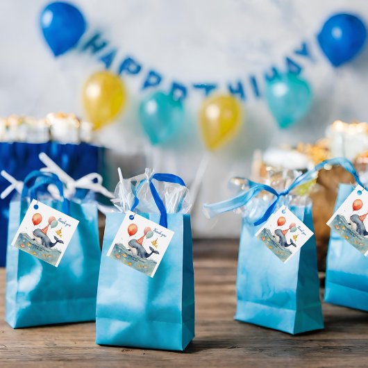 Whale Make a Splash Boys Verjaardag Dank u Bedankjes Labels