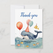 Whale Make a Splash Boys Verjaardag Dank u Bedankkaart (Voorkant)