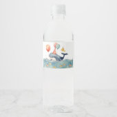 Whale Make a Splash Boys Verjaardagsfeestje Waterfles Etiket (Voorkant)