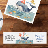 Whale Make a Splash Boys Verjaardagsfeestje Waterfles Etiket