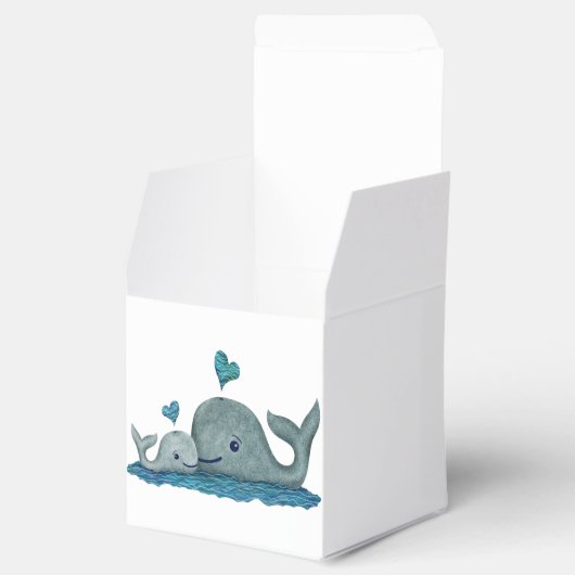 Whale Mam en Baby zwemmen in het Zee Bedankdoosjes (Geopend)