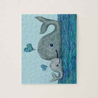 Whale Mam en Baby zwemmen in het Zee Legpuzzel