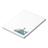 Whale Mam en Baby zwemmen in het Zee Notitieblok (Linkerzijde)