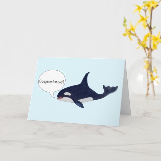 Whale Marine Biologist Afstuderen Gefeliciteerd Kaart (Gele Bloem)
