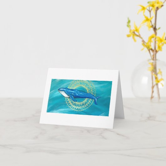 Whale Medicine Folded Note Kaart (Gele Bloem)