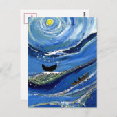 Whale met Boat Briefkaart (Voorkant / Achterkant)