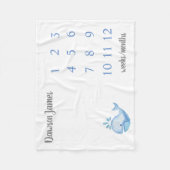 Whale Milesstone Blaket Fleece Deken (Voorkant)