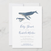Whale Moeder en Calf Baby shower Party Kaart (Voorkant)