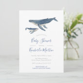 Whale Moeder en Calf Baby shower Party Kaart (Staand voorkant)