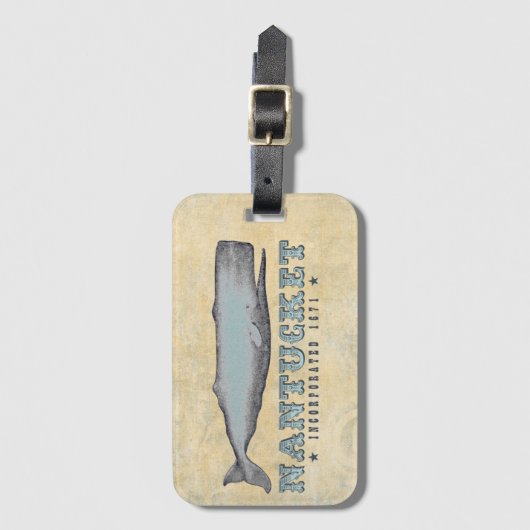  Whale Nantucket MA Inc 1671 Bagagelabel (Voorkant (verticaal))