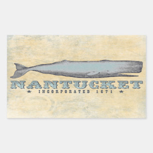 Whale Nantucket MA Inc 1671 Rechthoekige Sticker