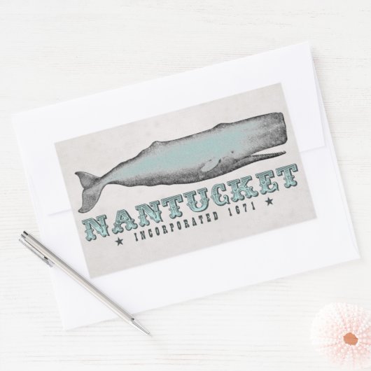 Whale Nantucket MA Inc 1671 Stickers (Envelop)