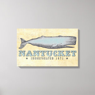  Whale Nantucket MA Massachusetts Inc 1671 Canvas Afdruk