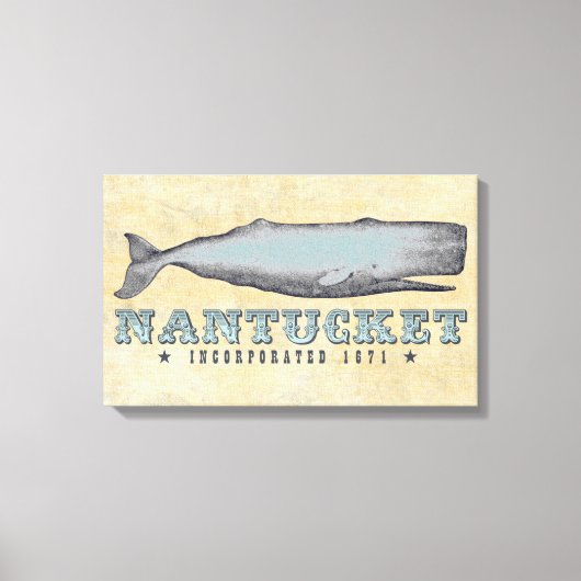 Whale Nantucket MA Massachusetts Inc 1671 Canvas Afdruk (Voorkant)