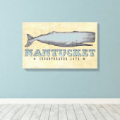 Whale Nantucket MA Massachusetts Inc 1671 Canvas Afdruk (Insitu (Houten vloer))