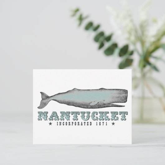 Whale Nantucket Massachusetts Inc 1671 Briefkaart (Staand voorkant)