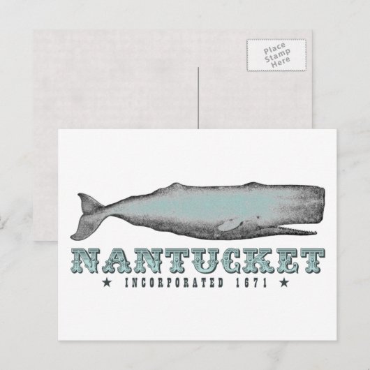  Whale Nantucket Massachusetts Inc 1671 Briefkaart (Voorkant / Achterkant)