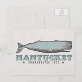  Whale Nantucket Massachusetts Inc 1671 Briefkaart (Voorkant / Achterkant)