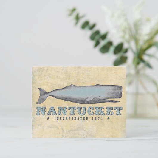  Whale Nantucket Massachusetts Inc 1671 Briefkaart (Staand voorkant)