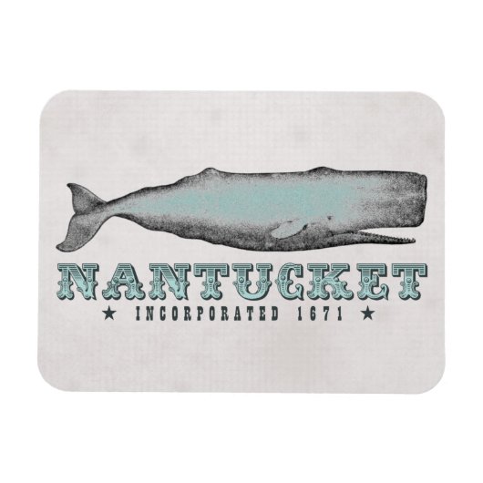Whale Nantucket Massachusetts Inc 1671 MA Magneet (Horizontaal)