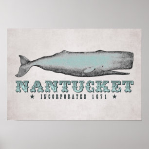 Whale Nantucket Massachusetts Inc 1671 Poster