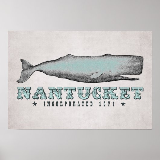 Whale Nantucket Massachusetts Inc 1671 Poster (Voorkant)