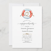 Whale Nautical Engagement Party Kaart (Voorkant)