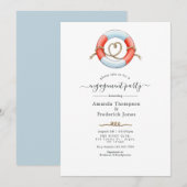 Whale Nautical Engagement Party Kaart (Voorkant / Achterkant)