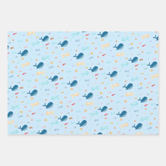 Whale Nautical Inpakpapier Vel (Voorkant 3)