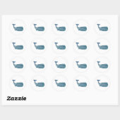 Whale Nautical Ocean Party Dank u Stickers (Vel)