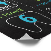 Whale Nautical under the zee Birthday Party sign Poster (Hoek)