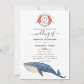 Whale Nautical Wedding Kaart (Voorkant)