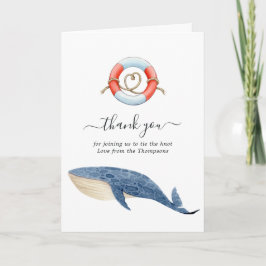 Whale Nautical Wedding Photo Bedankkaart