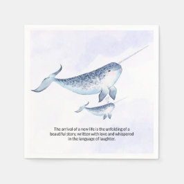 Whale Nautical Zee Blue Ocean Baby shower Napkins Servet