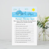 Whale Nursery Rhyme Quiz baby shower game (Staand voorkant)