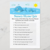 Whale Nursery Rhyme Quiz baby shower game (Voorkant)