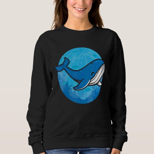 Whale Ocean Biologist Zookeeper Cute Blue Whale Se Trui (Voorkant)