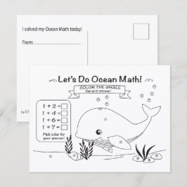 Whale Ocean Math Coloring Postcard Briefkaart