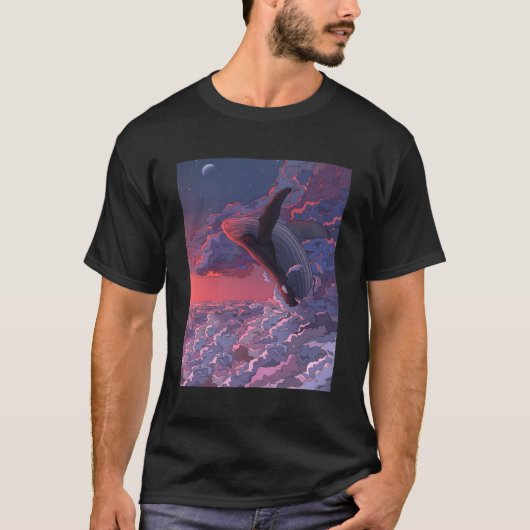 Whale Ocean Vakantie Reizen Kleurrijke Strand Nieu T-shirt (Voorkant)