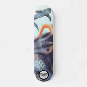 Whale octopus jellyfish glanzende Water world shin Persoonlijk Skateboard
