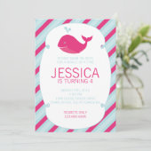 Whale of a Birthday Invitation Kaart (Staand voorkant)