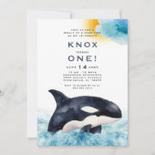 Whale of a Good Time Kids Verjaardagsfeestje Kaart (Voorkant)