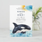 Whale of a Good Time Kids Verjaardagsfeestje Kaart (Staand voorkant)